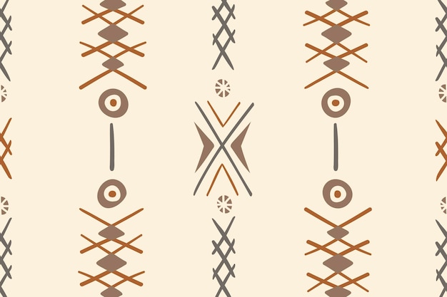 Plano de fundo padrão tribal, desenho geométrico sem costura colorido, vetor