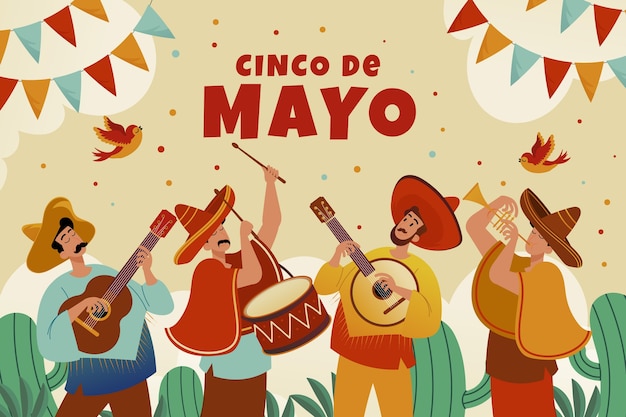 Vetor grátis plano de fundo para a celebração de cinco de maio