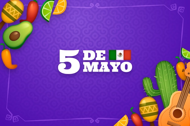 Vetor grátis plano de fundo para a celebração de cinco de maio