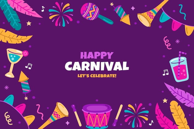 Vetor grátis plano de fundo para a celebração do carnaval