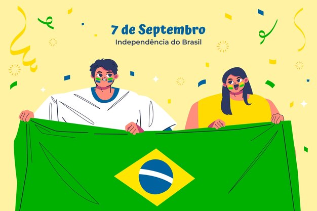 Vetor grátis plano de fundo para a celebração do dia da independência brasileira