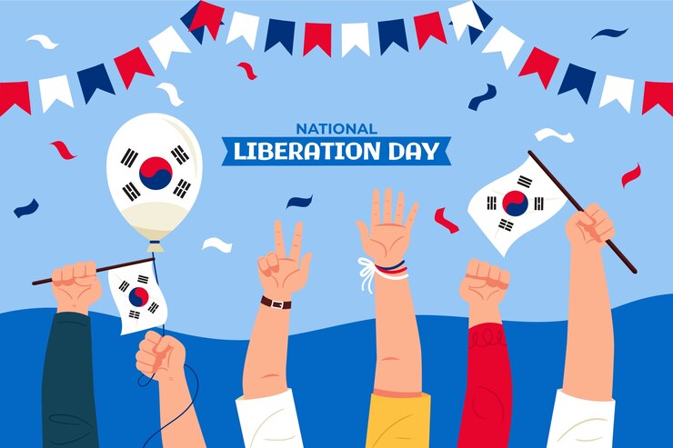 Vetor grátis plano de fundo para a celebração do dia da libertação nacional coreana