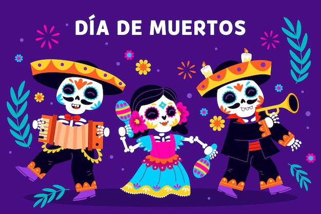 Plano de fundo para a celebração do dia de muertos