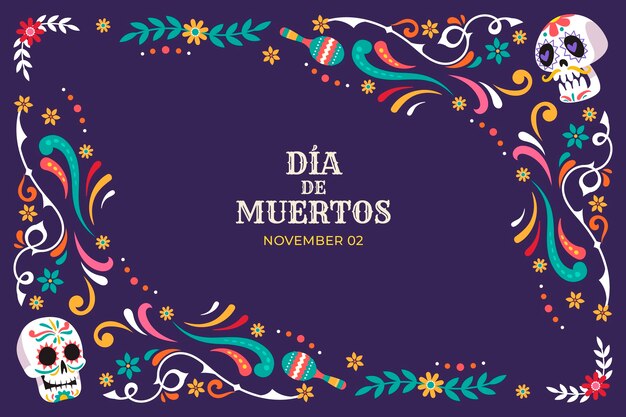 Plano de fundo para a celebração do dia de muertos