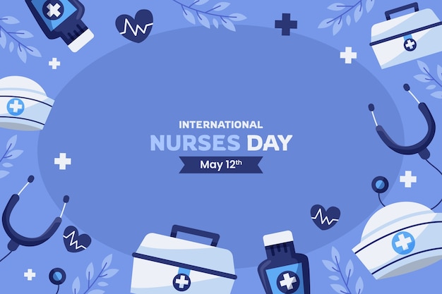 Vetor grátis plano de fundo para a celebração do dia internacional das enfermeiras