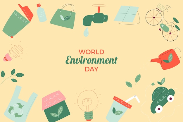 Vetor grátis plano de fundo para a celebração do dia mundial do meio ambiente