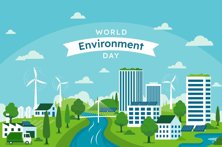 Vetor grátis plano de fundo para a celebração do dia mundial do meio ambiente