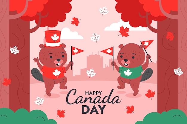 Vetor grátis plano de fundo para a celebração do feriado do dia do canadá