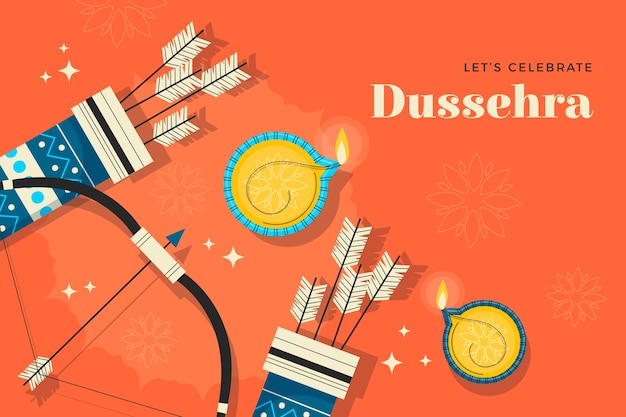 Vetor grátis plano de fundo para a celebração do festival dussehra