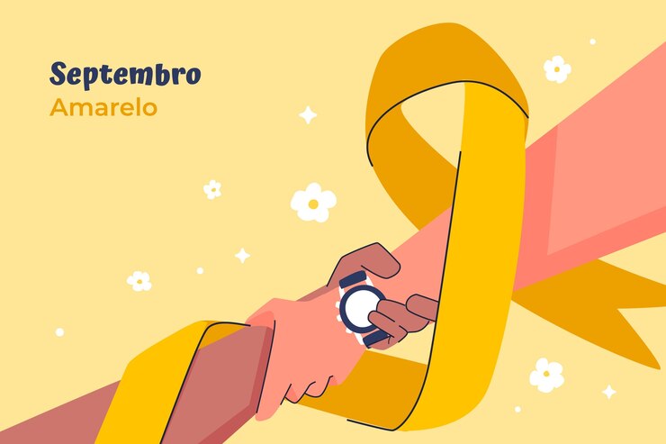Vetor grátis plano de fundo para a conscientização do setembro amarelo brasileiro