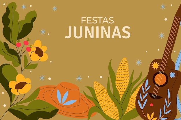 Vetor grátis plano de fundo para celebrações de festas juninas brasileiras