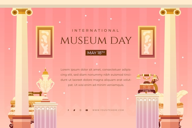 Vetor grátis plano de fundo para o dia internacional do museu