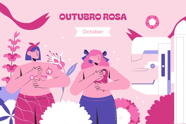 Vetor grátis plano de fundo para o mês de conscientização do câncer de mama