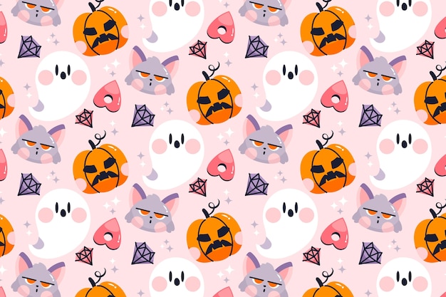 Vetor grátis plano de fundo pastel de halloween