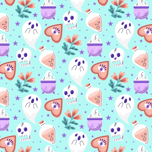 Vetor grátis plano de fundo pastel de halloween