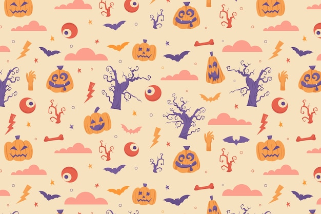 Vetor grátis plano de fundo pastel de halloween