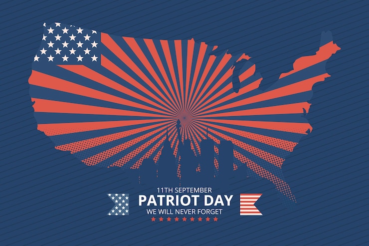 Vetor grátis plano de fundo plano 9.11 do dia patriota