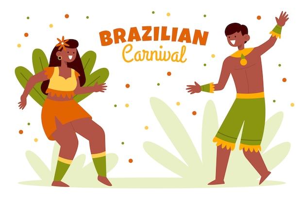 Vetor grátis plano de fundo plano de carnaval brasileiro