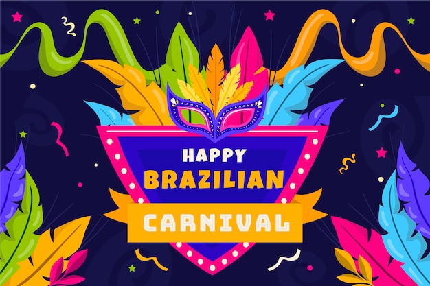 Vetor grátis plano de fundo plano de carnaval brasileiro