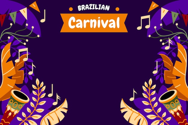 Vetor grátis plano de fundo plano de carnaval brasileiro