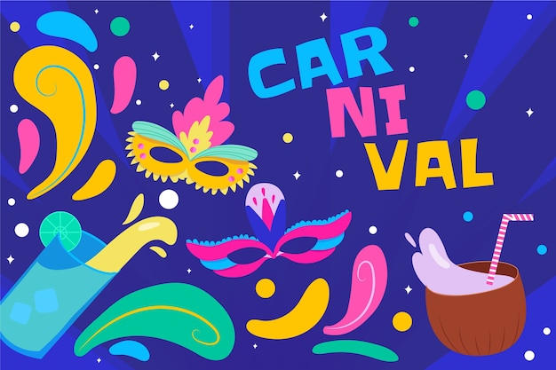 Vetor grátis plano de fundo plano de carnaval brasileiro