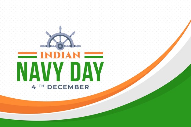 Vetor grátis plano de fundo plano do dia da marinha indiana