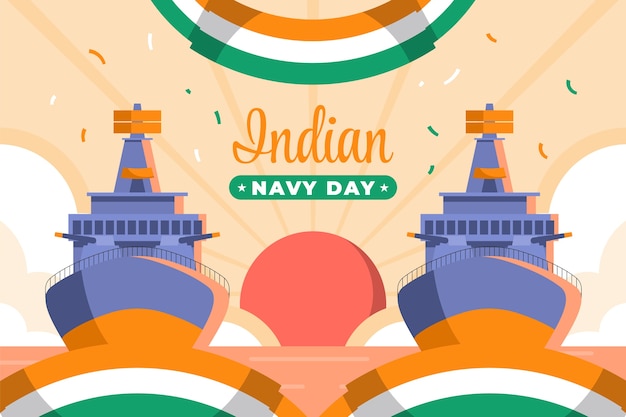 Plano de fundo plano do dia da Marinha indiana