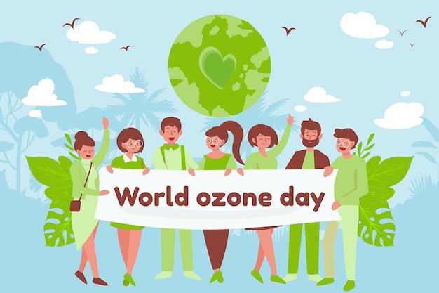 Plano de fundo plano do dia mundial do ozônio