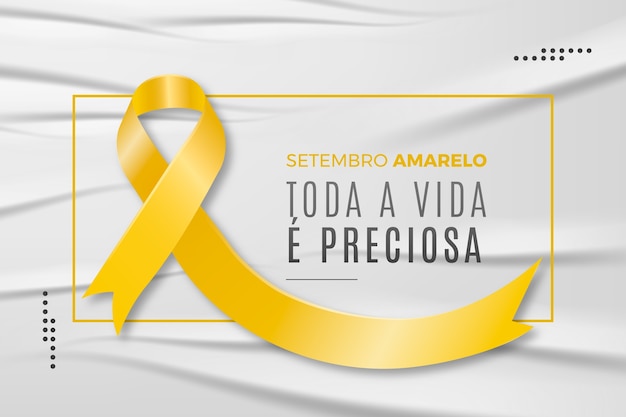 Vetor grátis plano de fundo realista para o mês brasileiro de prevenção ao suicídio