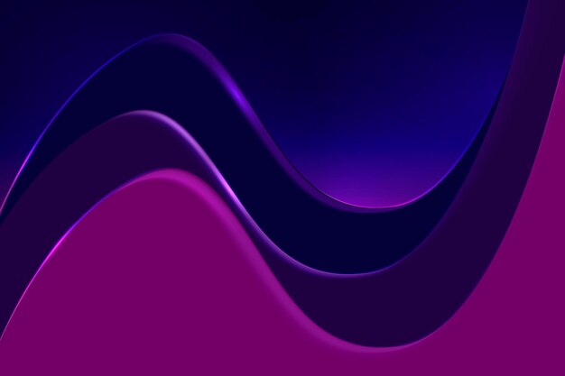 Plano de fundo roxo da área de trabalho, vetor abstrato de design de onda