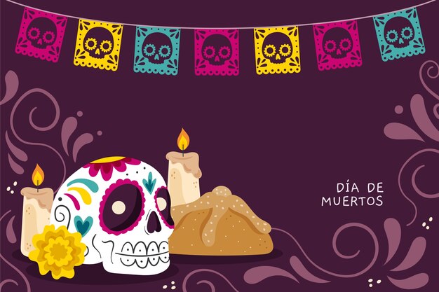 Plano, día, de, muertos, fundo