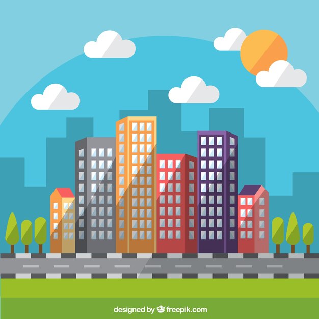 Plano dia fundo moderno da cidade