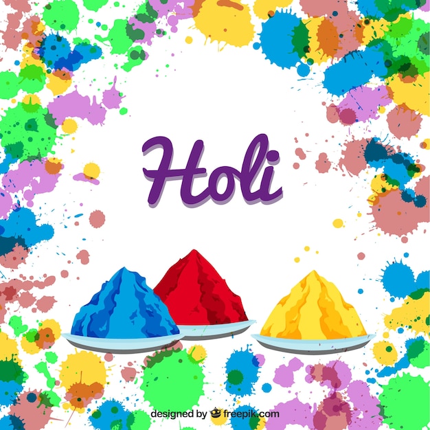 Vetor grátis plano feliz holi fundo