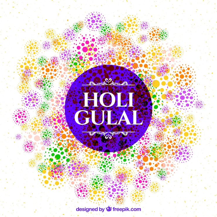 Vetor grátis plano feliz holi fundo