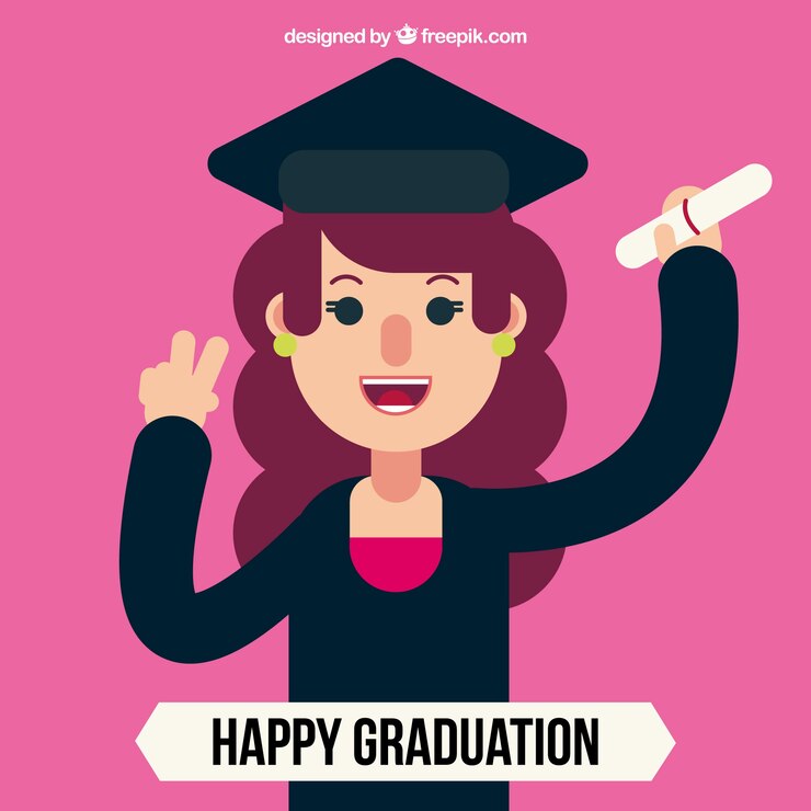 Vetor grátis plano, fundo, sorrindo, estudante, diploma