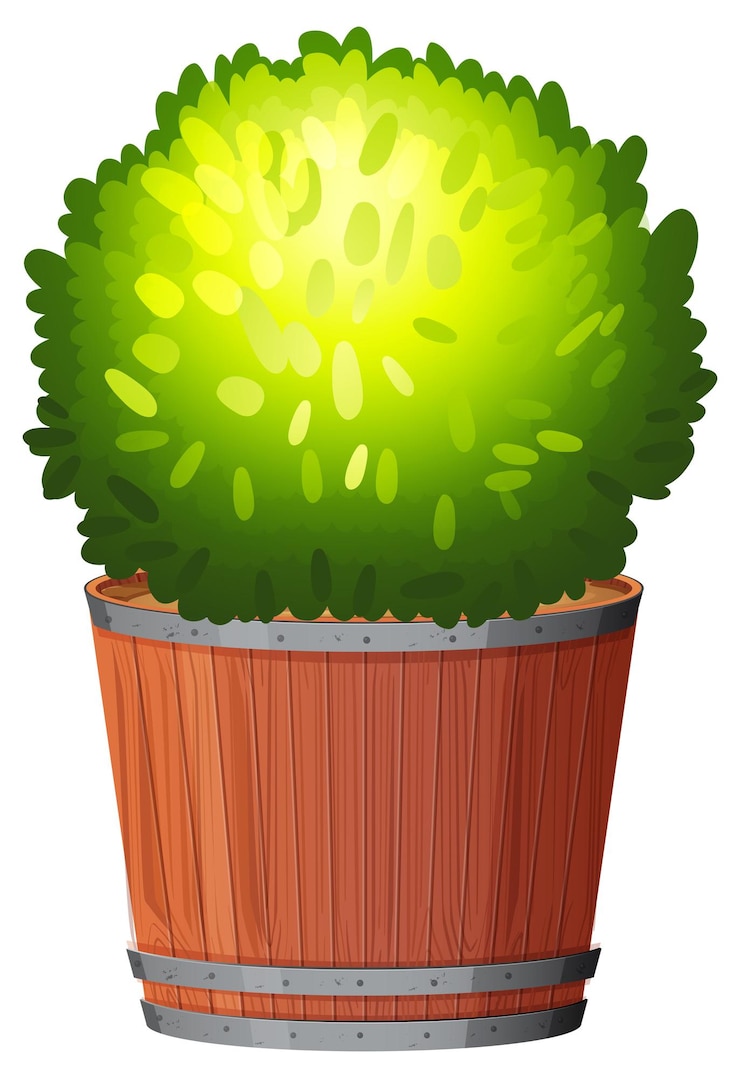 Vetor grátis planta em vaso com folhas verdes em um fundo branco isolado