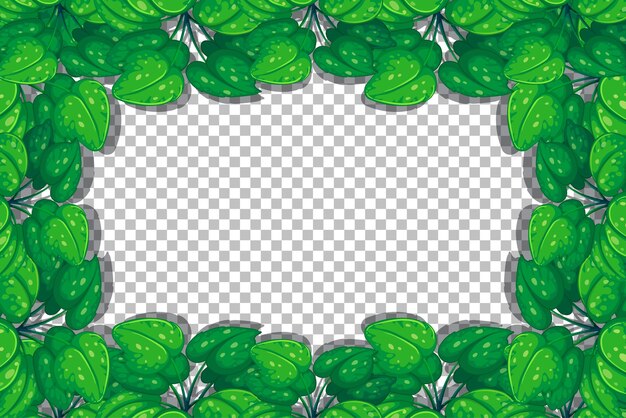 Plantas naturais emolduram fundo transparente