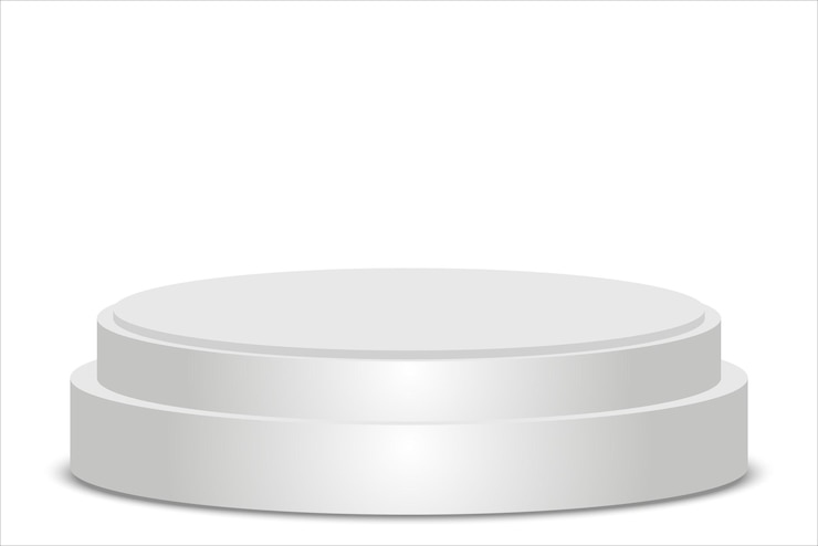 Vetor grátis pódio 3d realista branco com espaço vazio