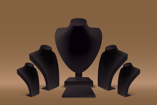 Podium de vitrine de jóias 3D realista