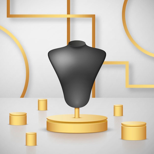 Podium de vitrine de jóias 3D realista