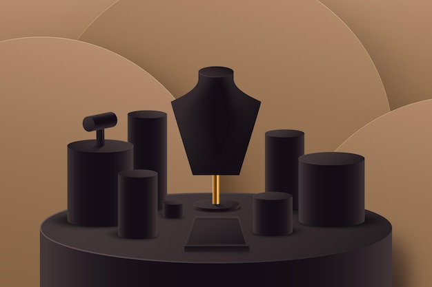 Podium de vitrine de jóias realistas