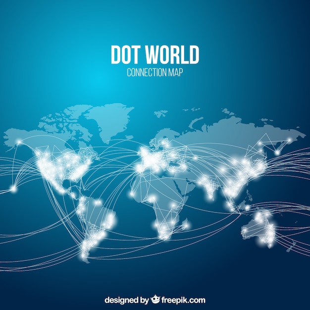 Ponto de conexão do mapa do mundo