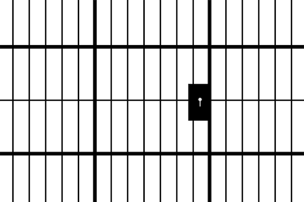 Porta de bar de prisão de prisioneiros com design de fechadura