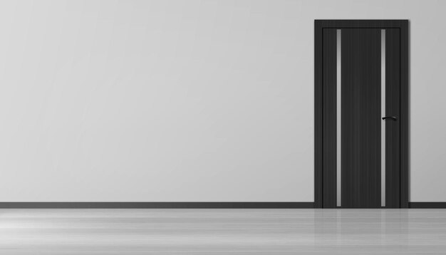 Porta do quarto 3d Entrada da casa Quadro de madeira na parede
