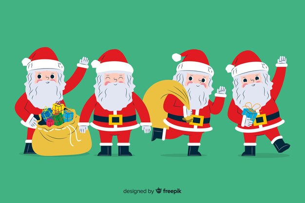 Posições de variedade de Papai Noel e saco