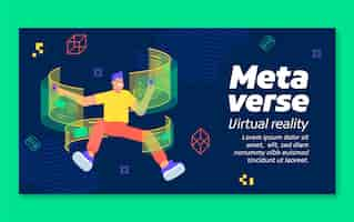 Vetor grátis post de facebook de conceito de metaverso de design plano