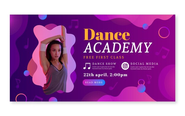 Post de facebook de show de dança gradiente