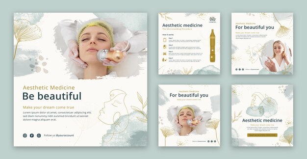 Post de instagram de medicina estética em aquarela