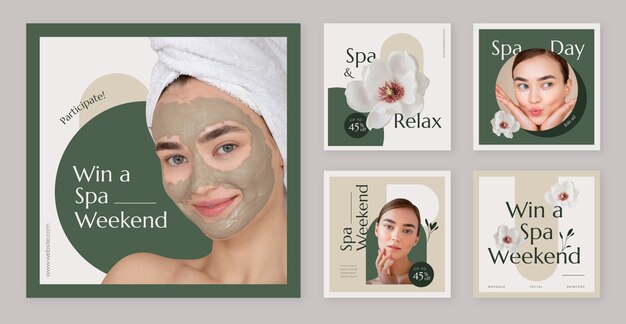 Post de instagram de spa desenhado à mão