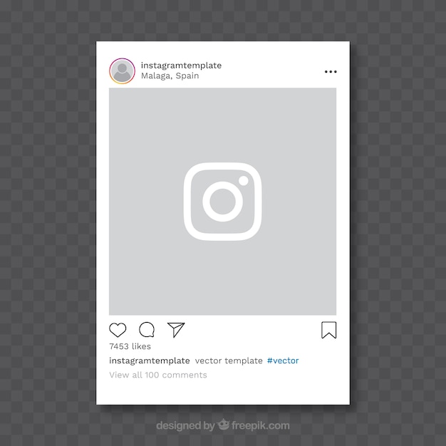 Vetor grátis post no instagram com fundo transparente